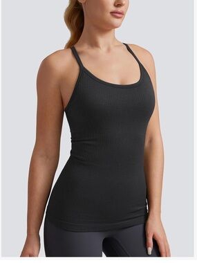 CRZ YOGA Seamless Workout Tank Top with Built in Bra size S like new